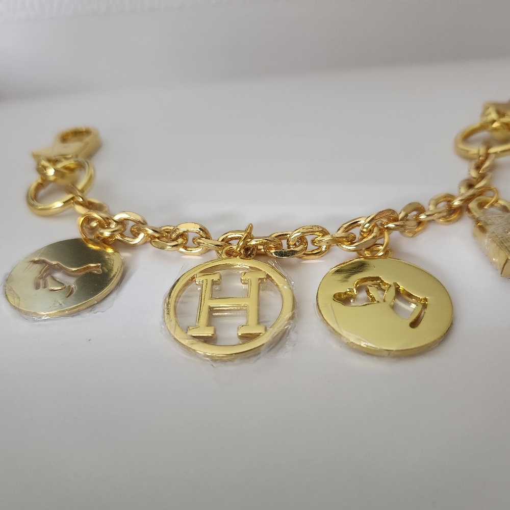 Hermès Gold Purse Charm Or Keychain. 8" Goldtone. - Picture 5 of 7